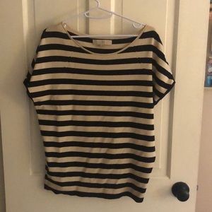 Loft Short sleeved Striped Knit Top